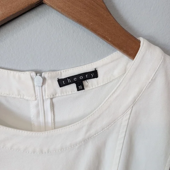 Theory White Sleeveless Sheath Midi Dress - Picture 2 of 10